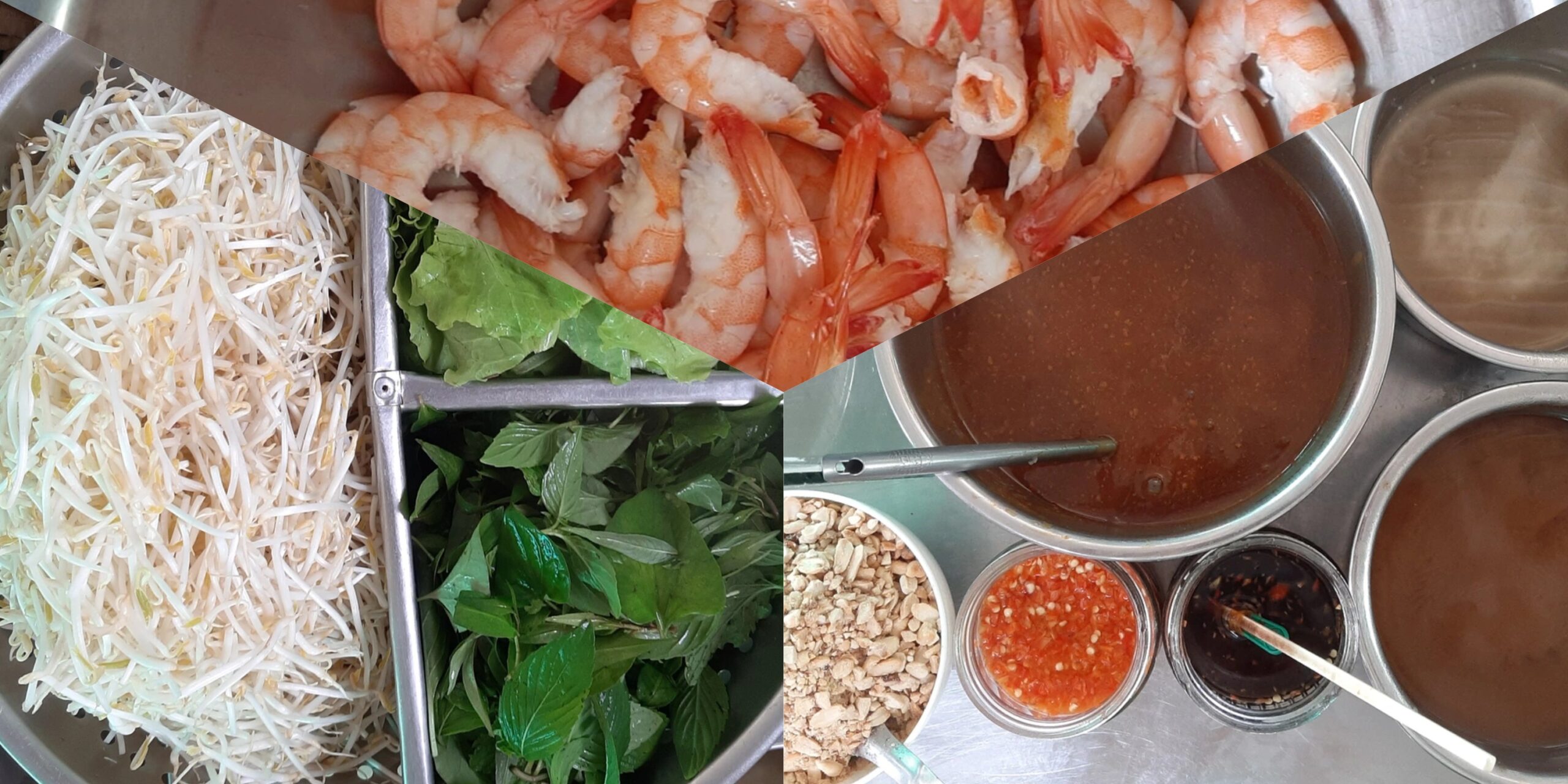 Nguyên liệu tươi dùng để chế biến bún gỏi già Mỹ Tho.