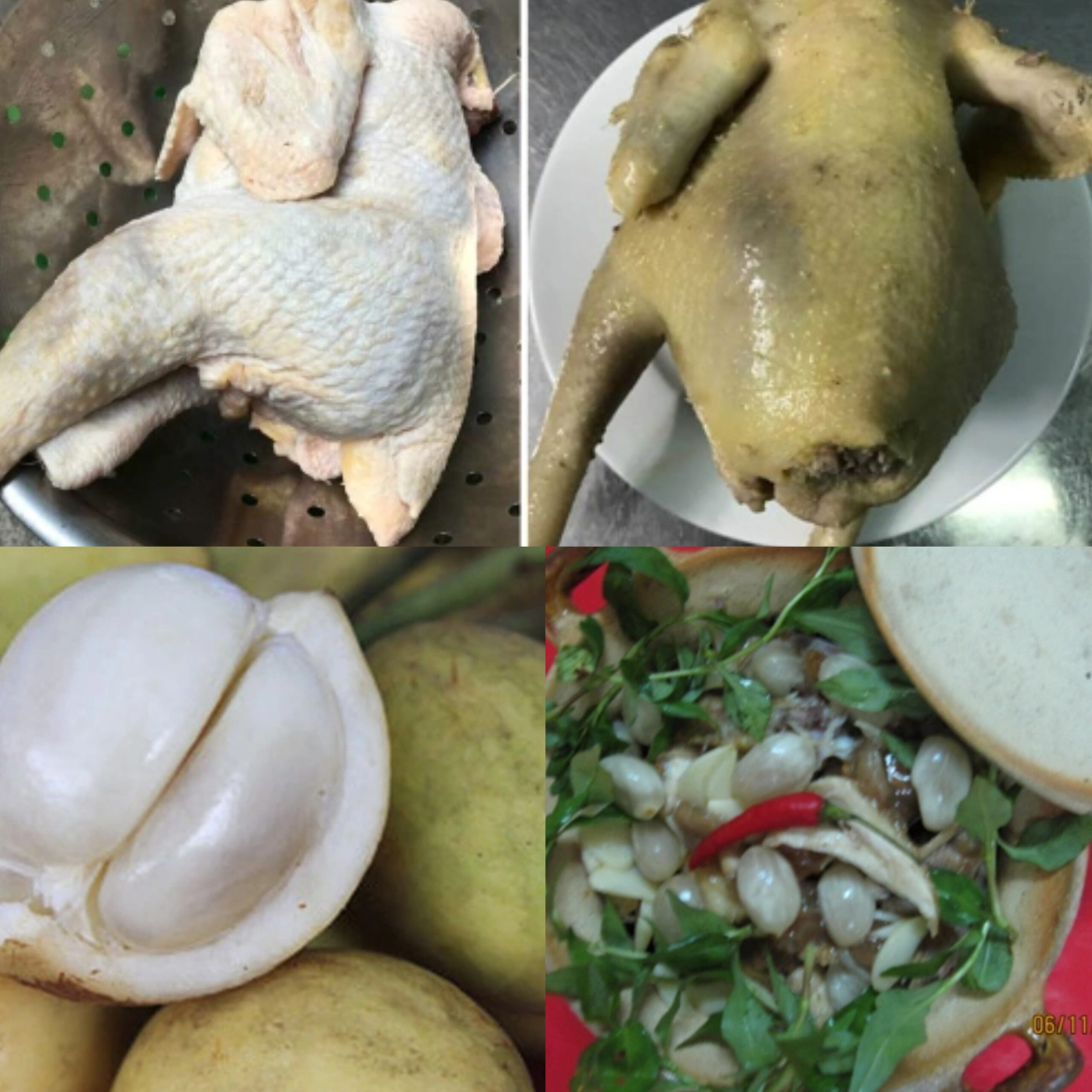 nguyên liệu gà ta, dâu Hạ Châu, tỏi hành