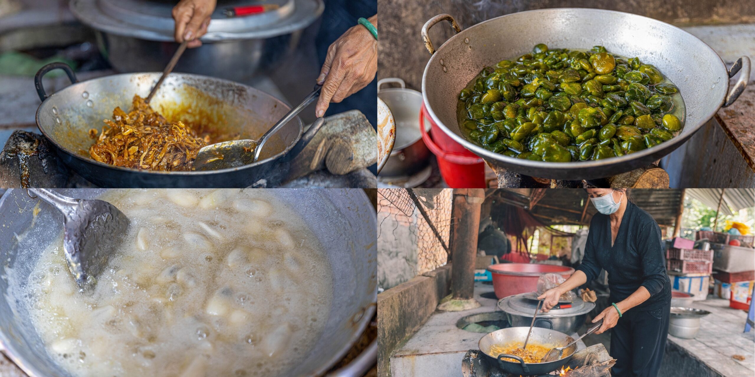 lam mut thu cong mien tay tren bep lua