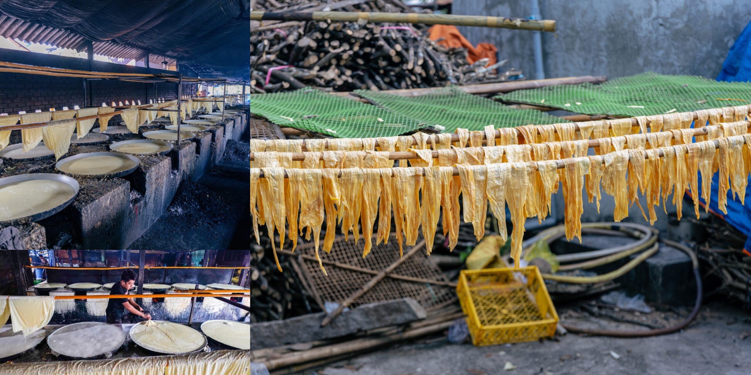 Giàn phơi tàu hủ ky truyền thống ở Mỹ Hòa