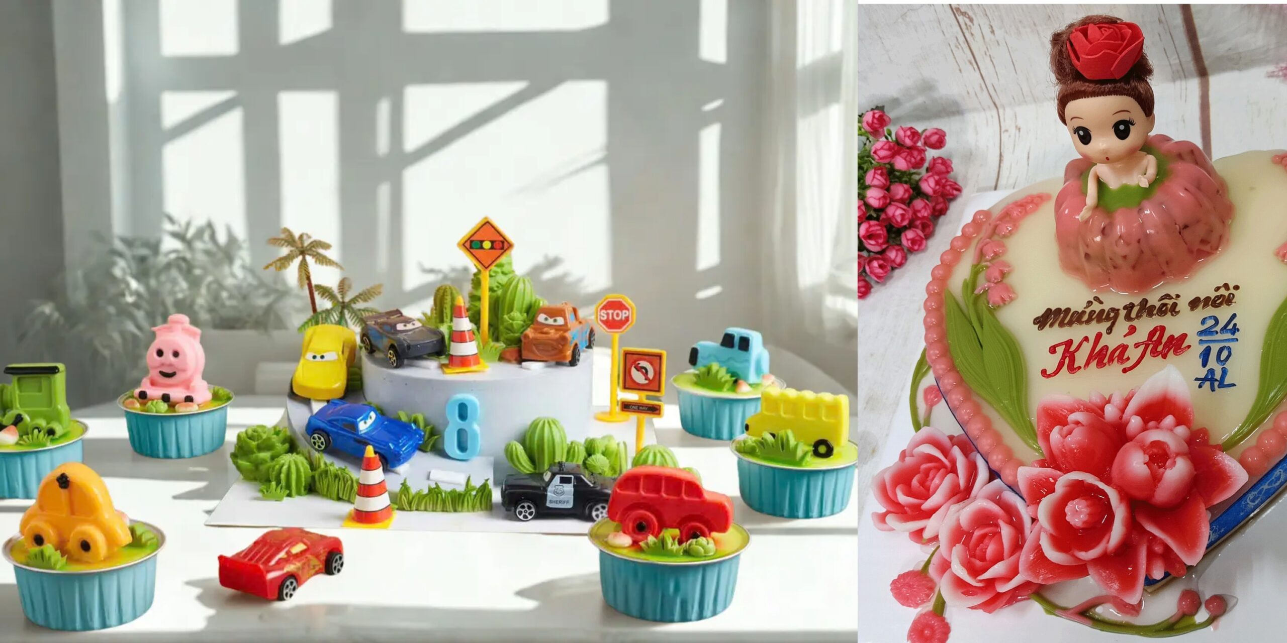 bánh rau câu sinh nhật ít ngọt dễ ăn