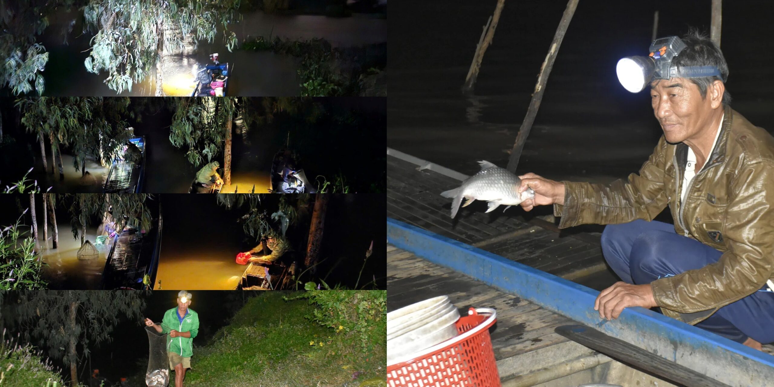 Ngư dân bán cá đồng tại chợ ma Tha La An Giang