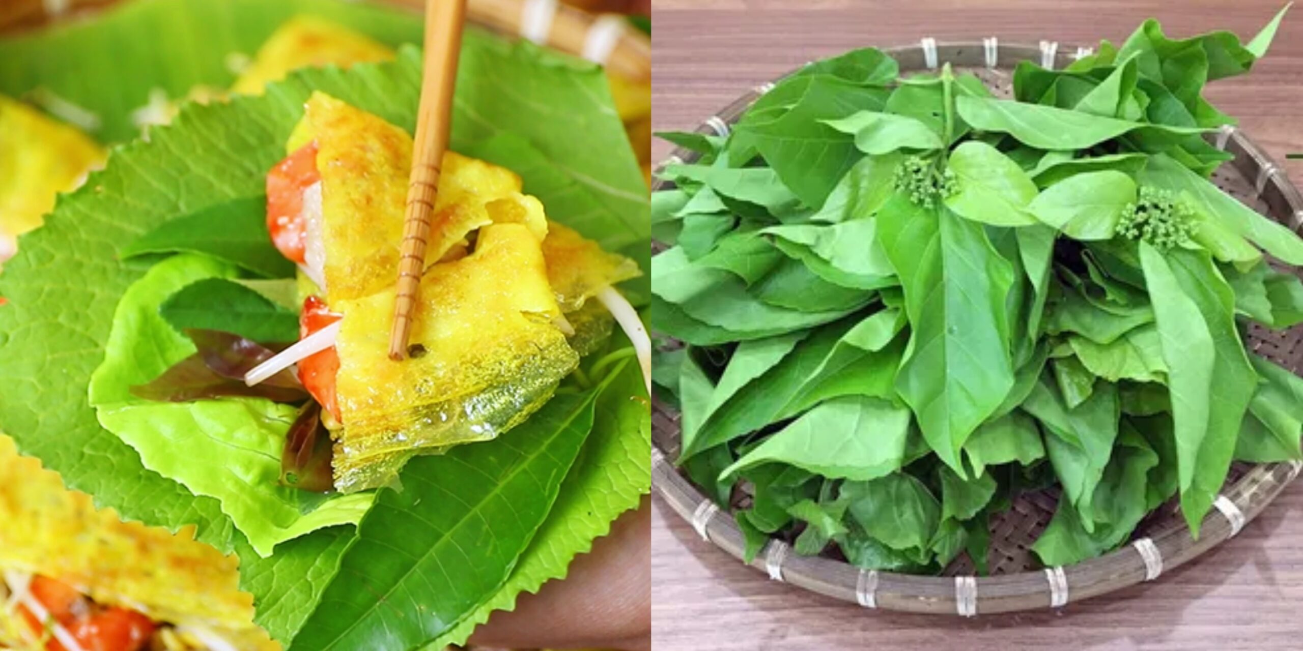 bánh xèo cuốn lá cách miền Tây