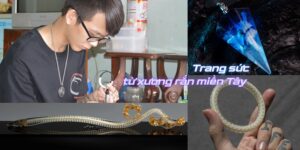 chàng trai miền Tây làm trang sức từ xương rắn thủ công